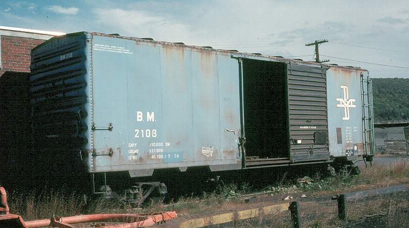Photo of B&M box car #2108 at Brattleboro, Vermont
