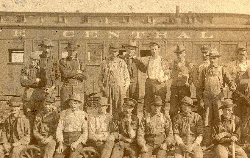 Photo of Close up Maine Central MoW crew, turn of the century