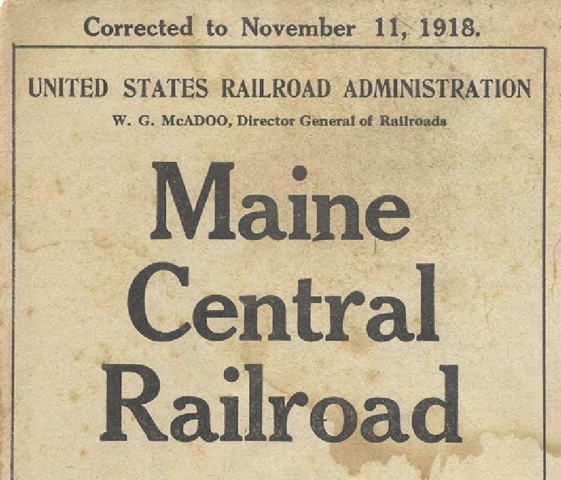 Photo of USRA #2 - Maine Central Nov 1918 Time Table Extract