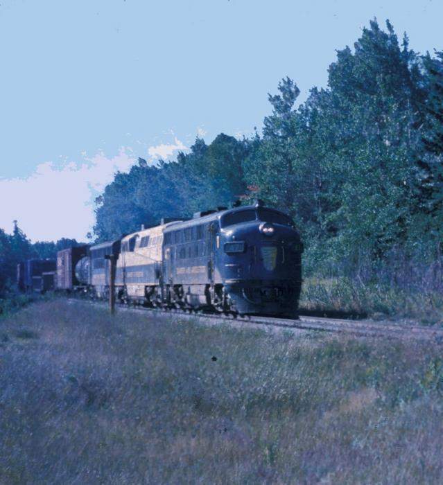 Photo of A B&A freight passing Schoodic in 1962