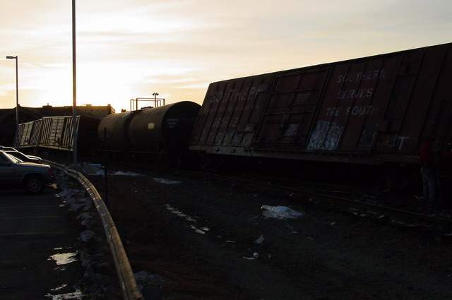 Photo of freight derailment Framingham MA