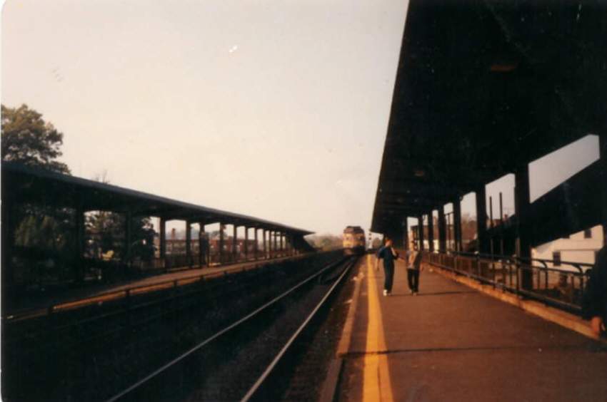 Photo of MBTA Train departing Winchester Center