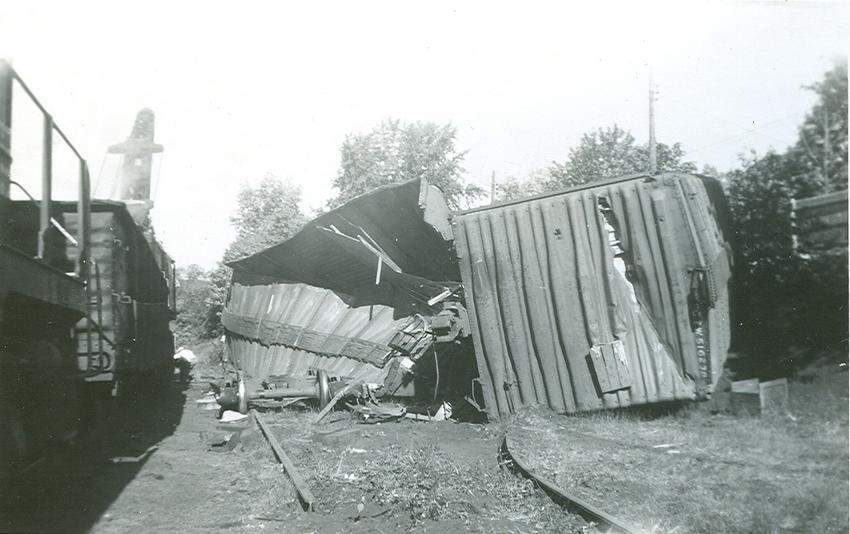Photo of Cleanup begins on NYC derailment in the 1960's @ Palmer,MA