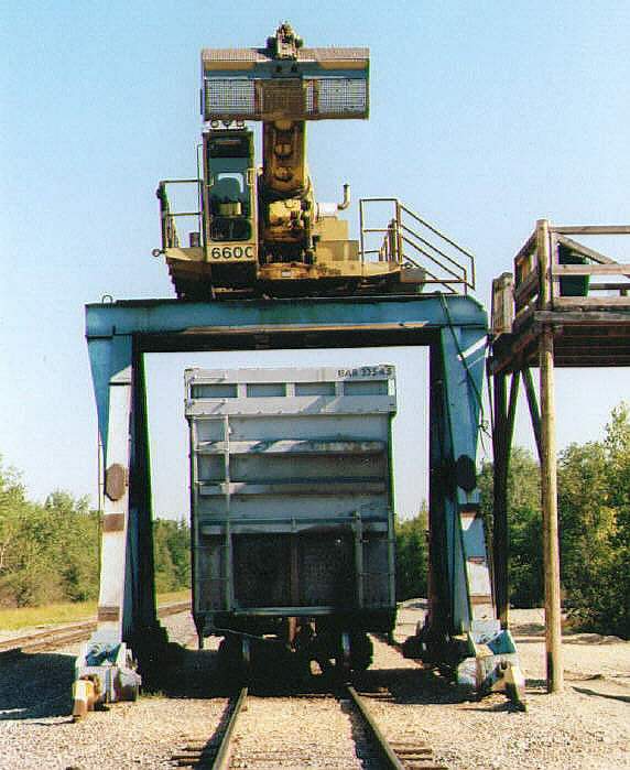 Photo of BAR Converted chip car and unloader.