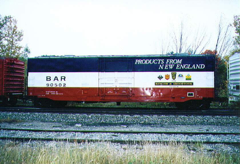 Photo of Bangor & Aroostook grain loading box cars