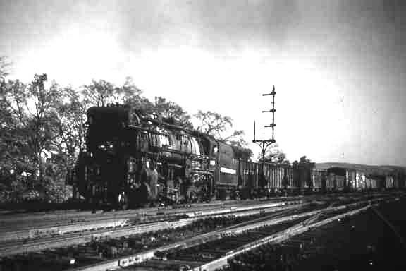 Photo of Boston & Albany freight drag behind  Steamer  #1416, 1947 .