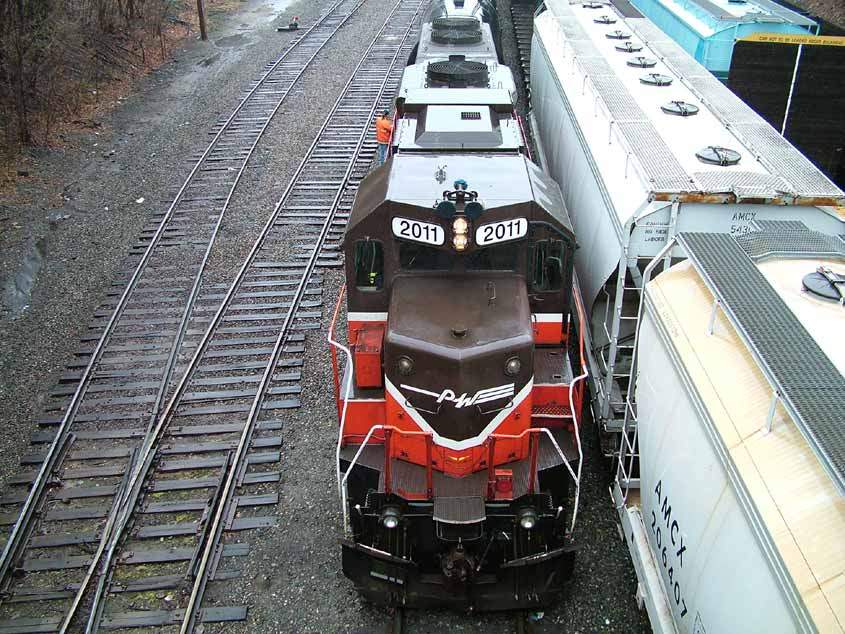 Photo of PR-2: P&W GP38-3 #2011 working the north end of Valley Falls Yard