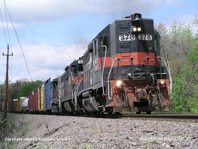 Photo of Springfield Terminal train WARJ at Frye in Andover, Mass.