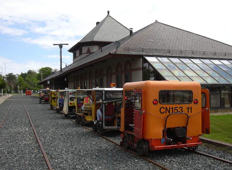 Photo of Track cars pause at Laconia station