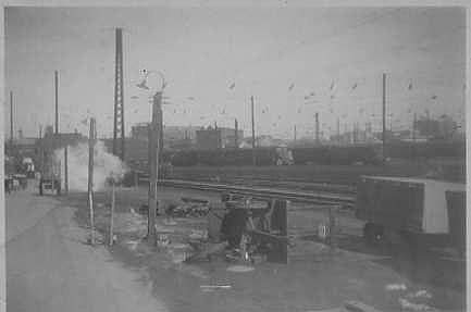 Photo of New Haven RR east end looking east to Water St. yard