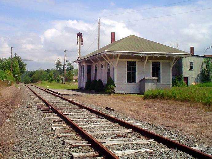 Photo of The B&MLRR's Nineteenth century Passenger Stationhouse at Brooks, ME