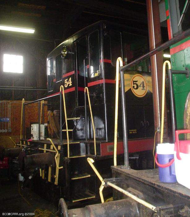 Photo of BML#50 (foreground) & BML#54 in the enginehouse at Belfast, ME (View #1)