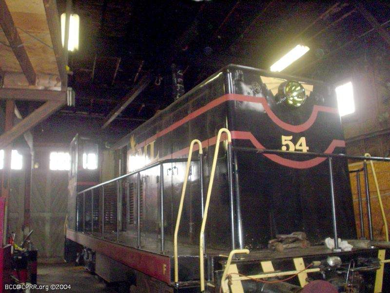 Photo of BML#54 in the enginehouse, Belfast, ME