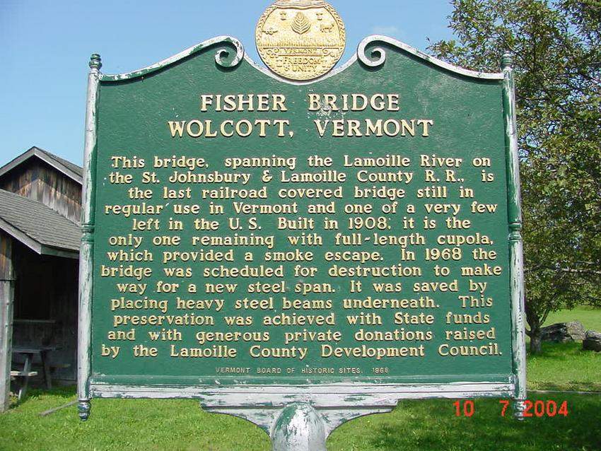 Photo of Fisher Covered Bridge Sign
