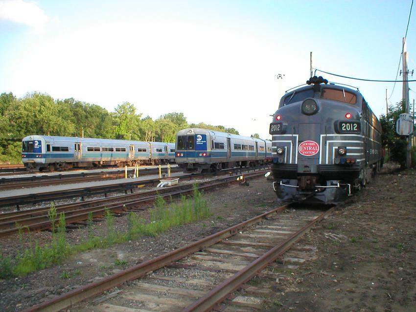 Photo of Metro North Budd M1's share the yard with NYC painted FL-9 2012.