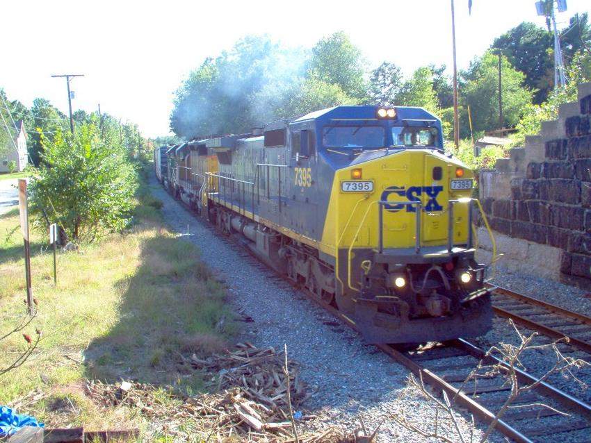 Photo of Foreign power at Newfields NH. CSX, UP and BN