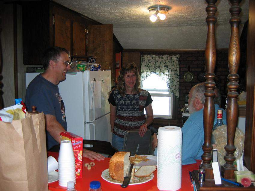Photo of Engineers from 2 RRs discuss lobsters in Maine...