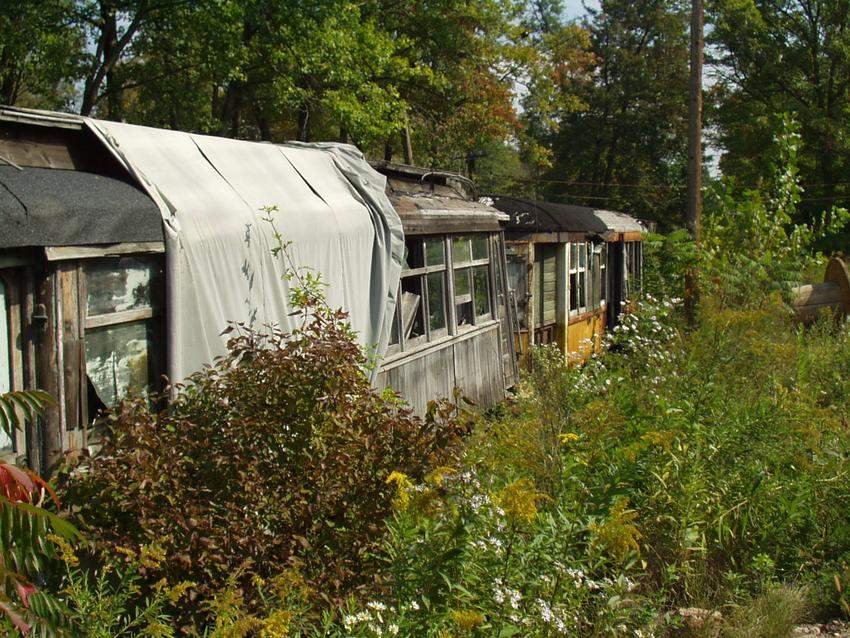 Photo of unrestored train cars