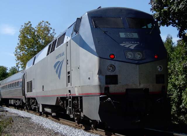 Photo of Amtrak #55 southbound out of Amherst, Mass.