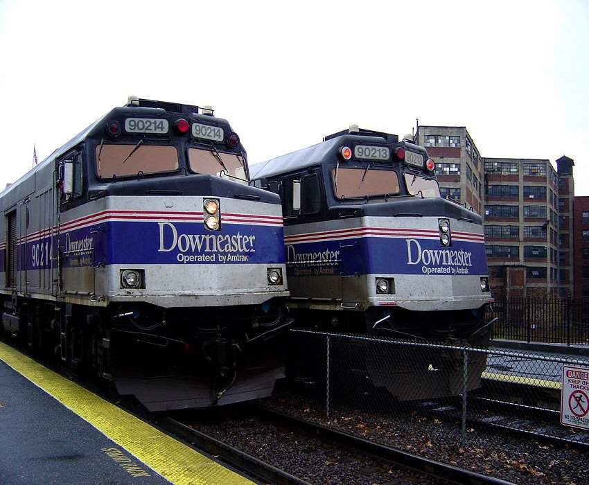 Photo of 2 Downeaster Trains at Haverhill, MA Train Station