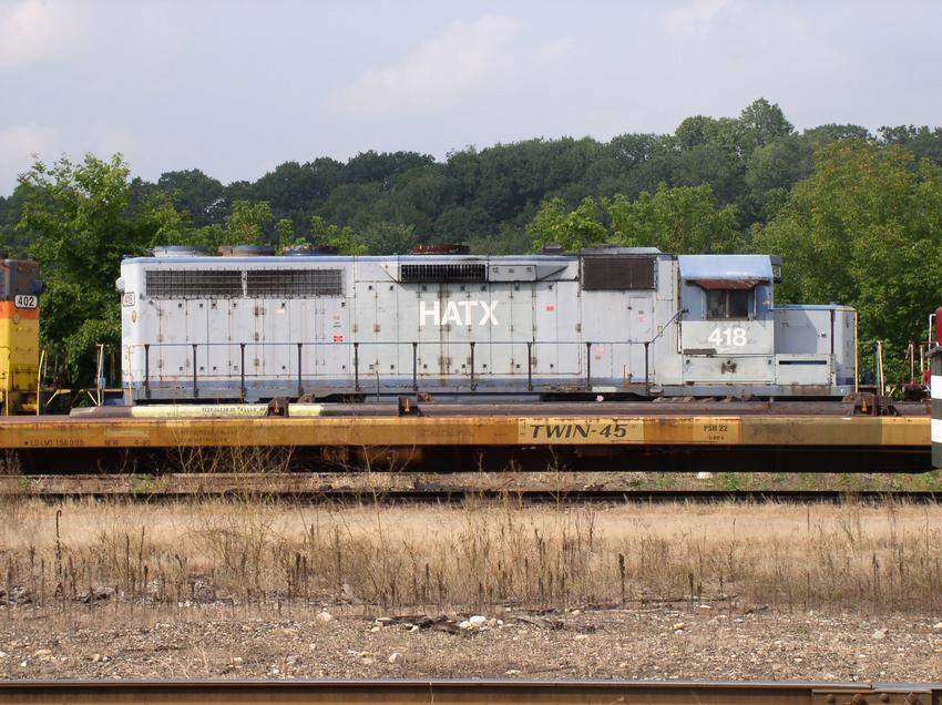 Photo of HATX GP40-2 418 stored at Bellows Falls