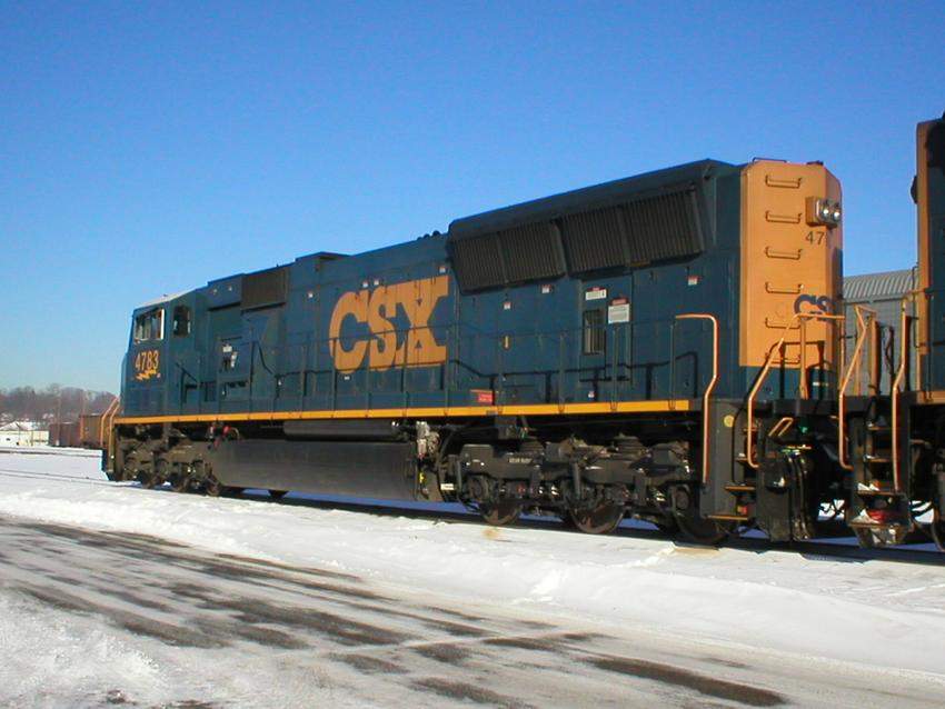 Photo of rear detail of CSX SD70M 4783 in West Springfield yard.