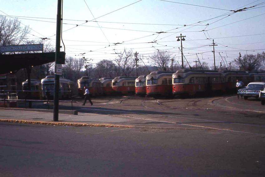 Photo of Boston College Station and trolley yard 4_1968