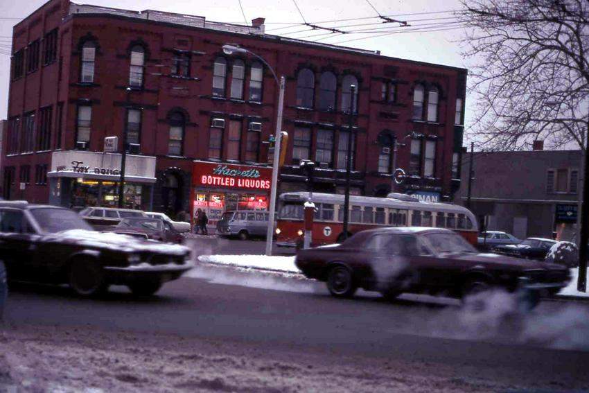 Photo of Trolley Bus on the rotary @ Watertown Sq 12_1970 (1)