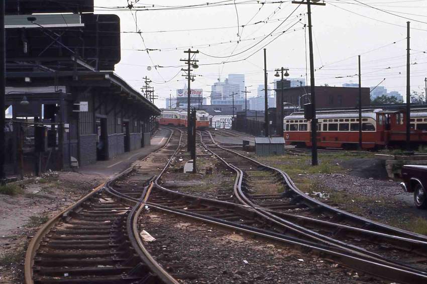 Photo of Trolley train leaving the Lechmere Station 9_1968