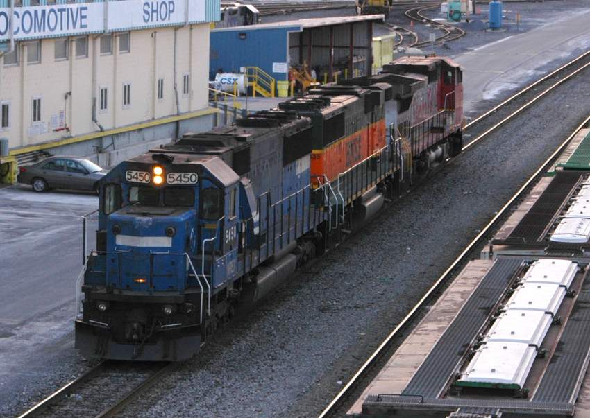 Photo of A patched NS SD50 and  BNSF power
