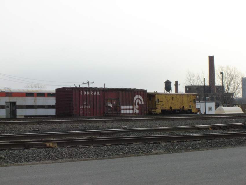 Photo of Old Conrail Box Car and Flanger - West Springfield Yard