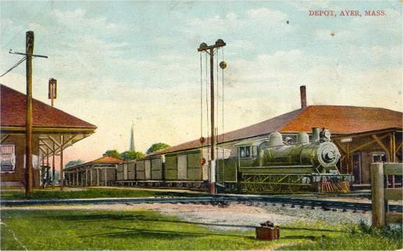 Photo of Depot - Ayer MA postcard view