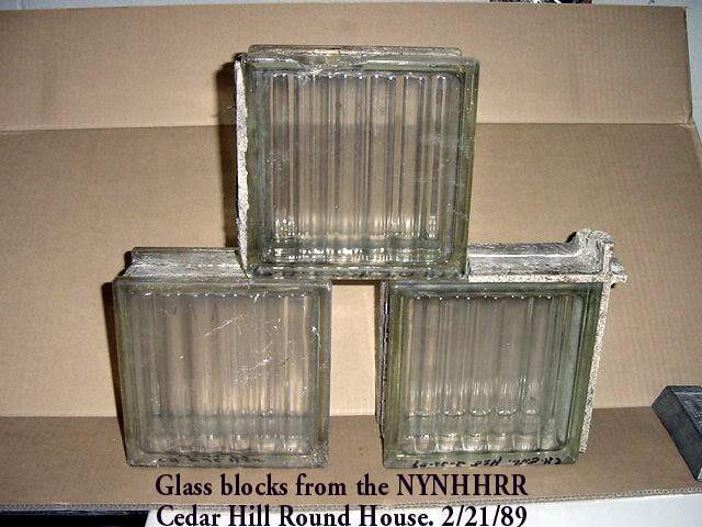 Photo of NYNHHRR-Glass blocks from round house.