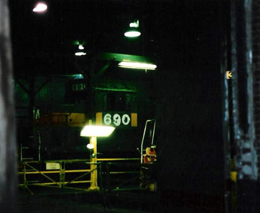 Photo of B&M #690 inside of the Waterville Backshop