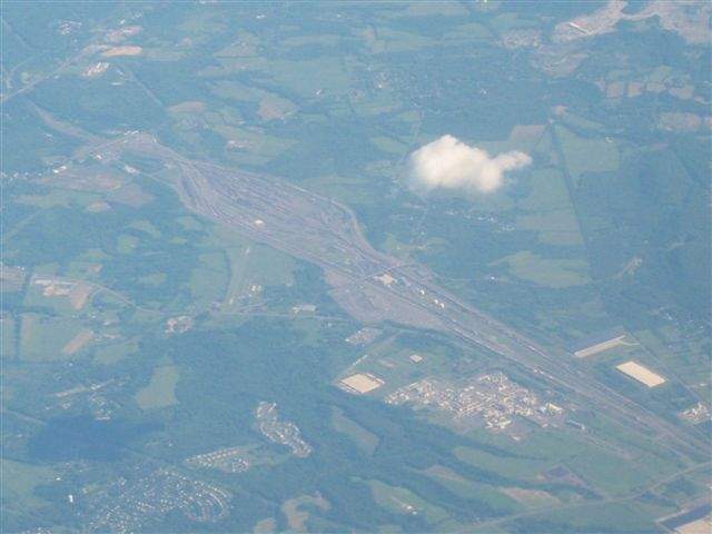 Photo of Selkirk yard from 27000 feet