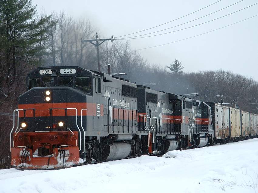 Photo of Eastbound freight at Plaistow, NH February 2003