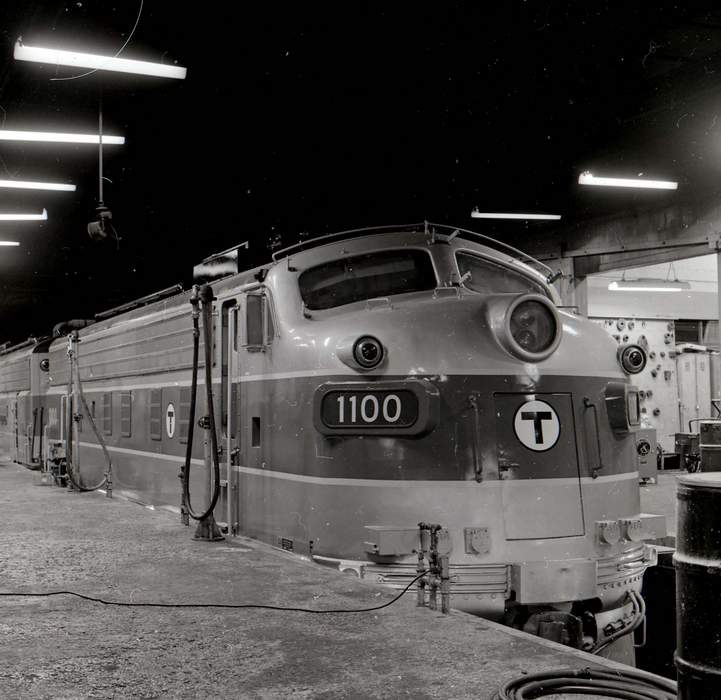 Photo of MBTA F-10 1100 at B&M diesel shop, Boston Engine Terminal