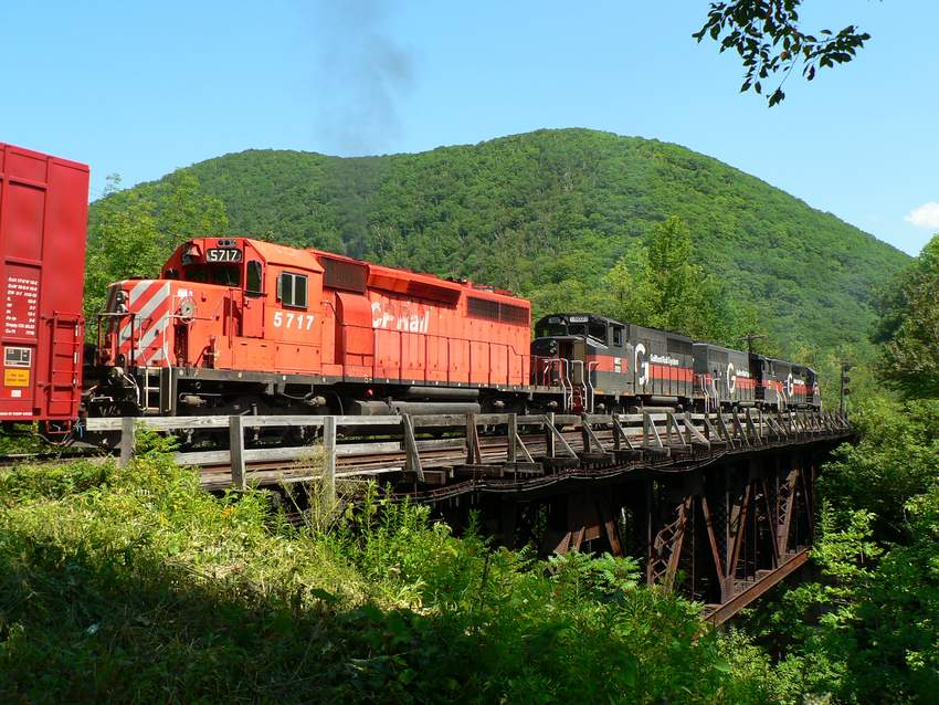 Photo of going over the bridge after coming out of the the hoosac tunnel east portal