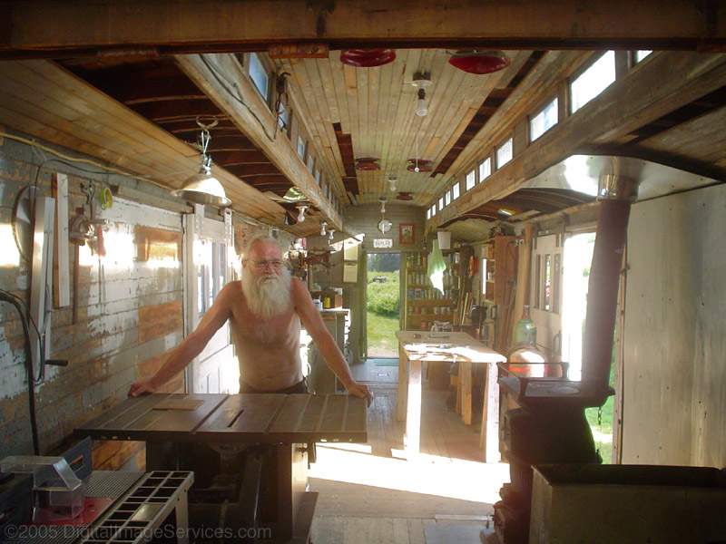 Photo of CPC restorer and master carpenter Roger Pierce in his domain