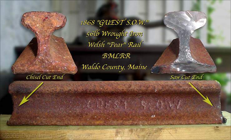 Photo of B&MLRR 1868 original construction 56lb Welsh wrought iron