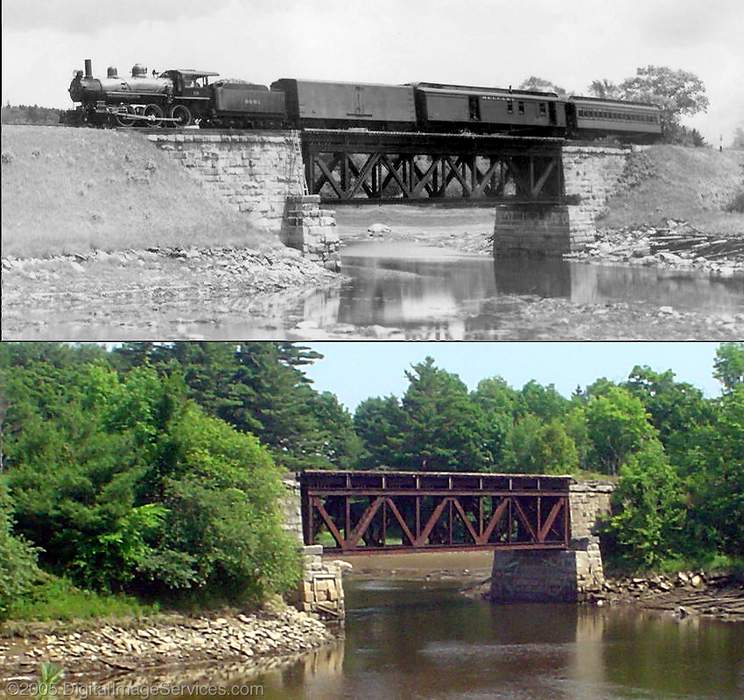 Photo of Two Views of the City Point Trestle -- 1940 & 2005