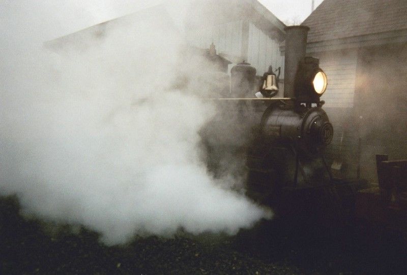 Photo of Engine #10 steaming at Sheepscot