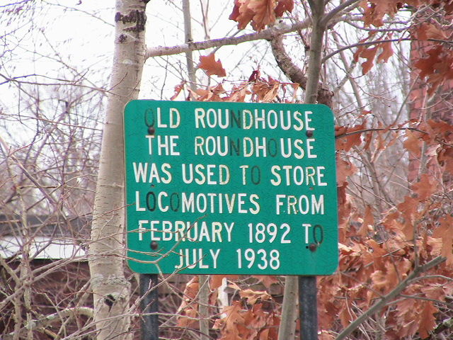 Photo of Historical Marker Sign Plainville MA. Roundhouse