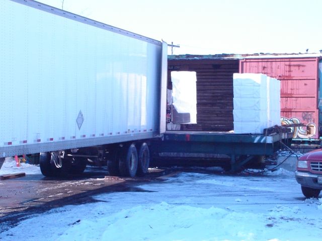 Photo of Transloading woodpulp at East Deering
