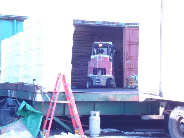 Photo of Transloading baled woodpulp at East Deering