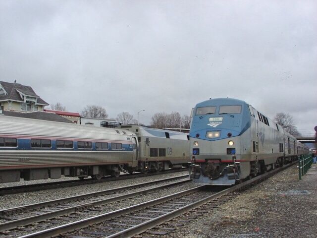 Photo of AMTRAK # 449 THE LAKE SHORE LTD Stopped In Palmer.
