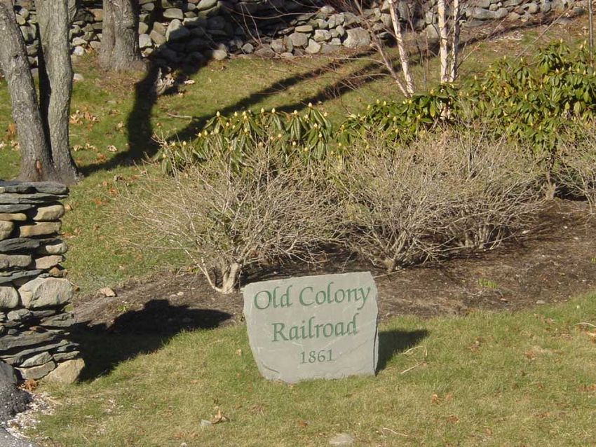 Photo of Old Colony Railway sign at Carnegie Abbey