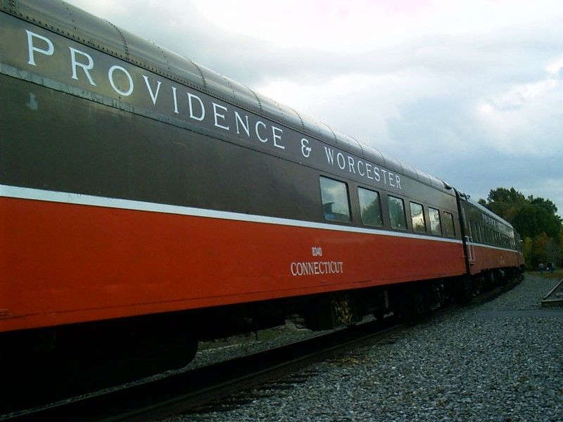 Photo of Providence & Worcester Connecticut dining passenger car in Putnam, Connecticut.