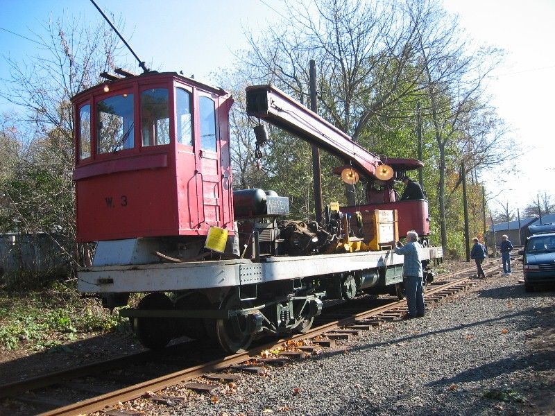 Photo of This is a trolley work train that is also a crain
