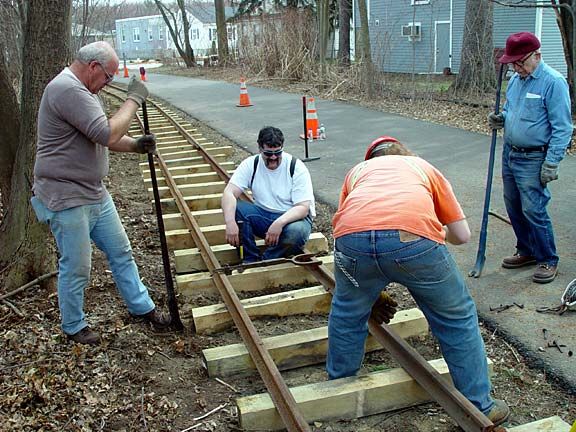 Photo of About 150 feet of track was laid in one day.